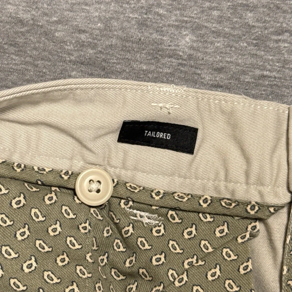 Bonobos Chino Pants Mens 34x34 Beige Tailored Fit Flat Front Cotton Stretch Golf